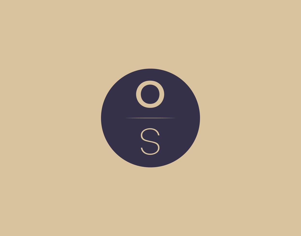 os brev modern elegant logotyp design vektor bilder