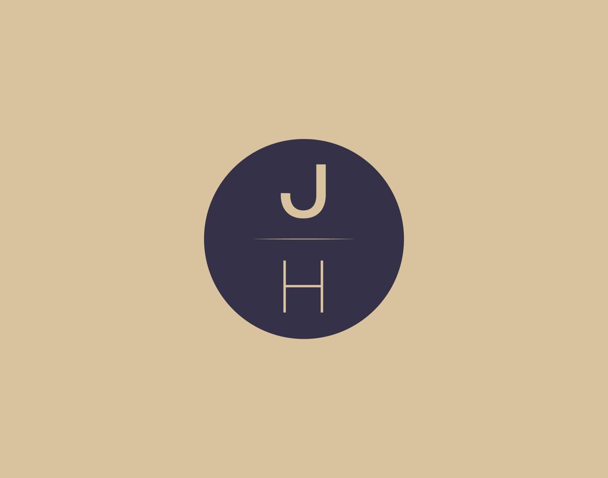 J H brev modern elegant logotyp design vektor bilder