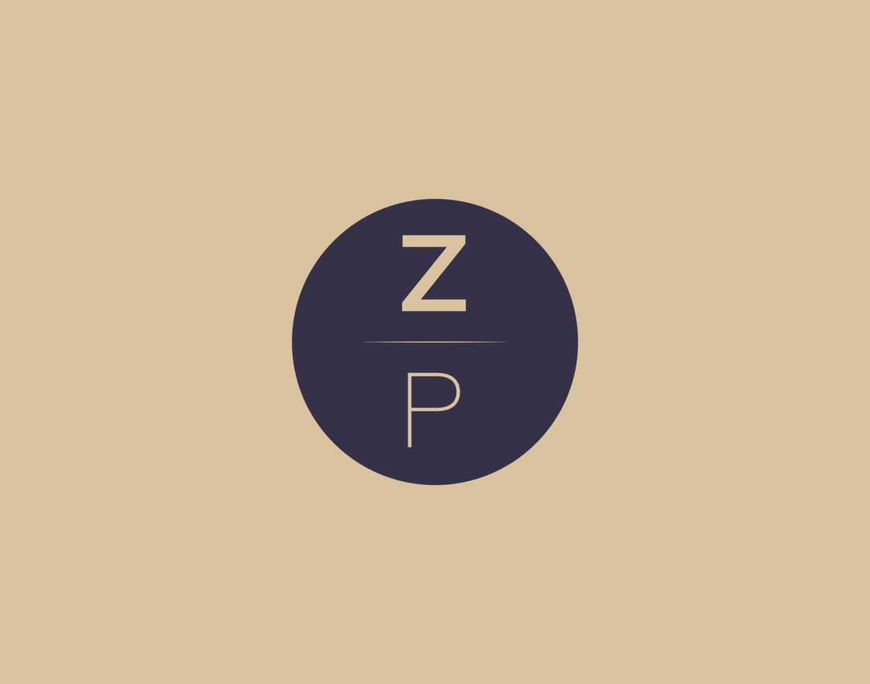 zp Brief moderne elegante Logo-Design-Vektorbilder vektor
