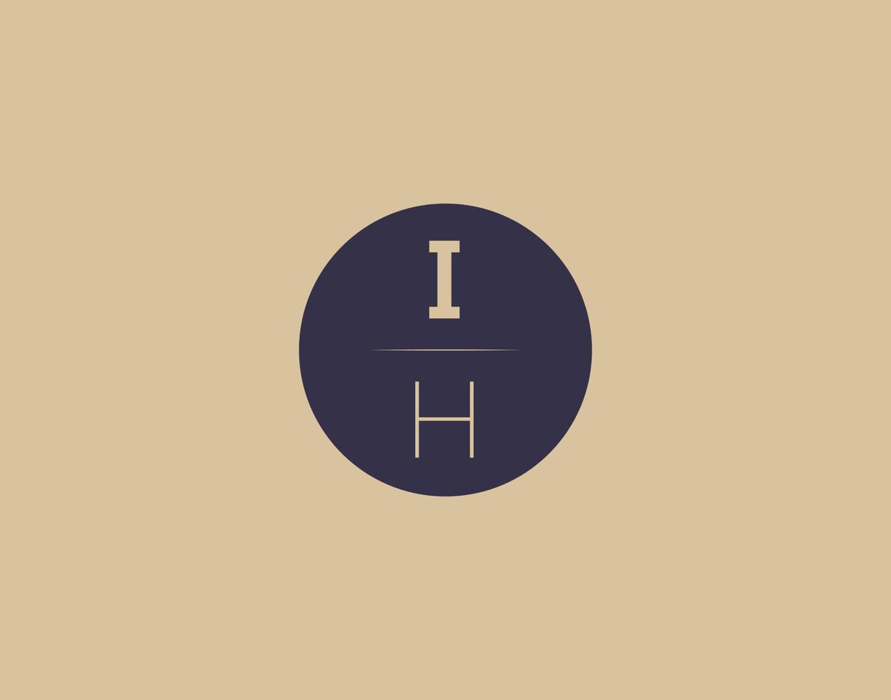 ih brev modern elegant logotyp design vektor bilder