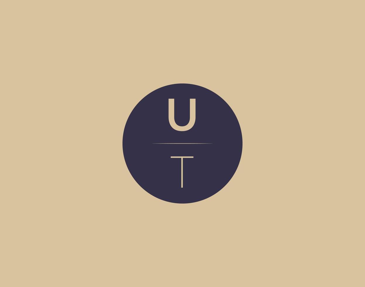 ut brev modern elegant logotyp design vektor bilder