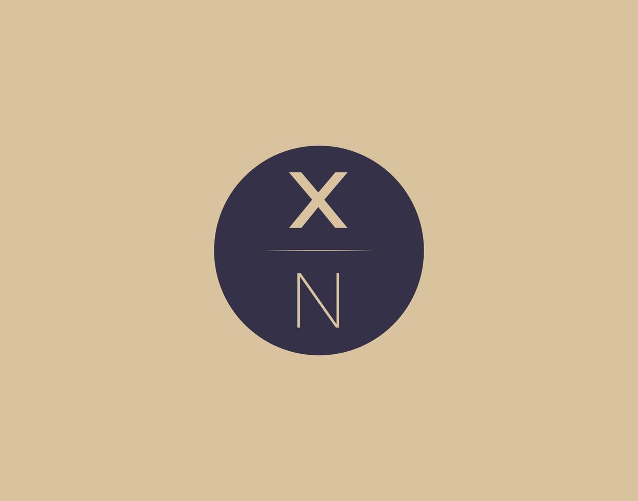 xn brev modern elegant logotyp design vektor bilder