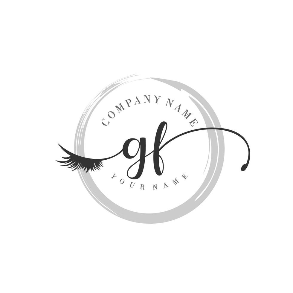 första gf logotyp handstil skönhet salong mode modern lyx monogram vektor