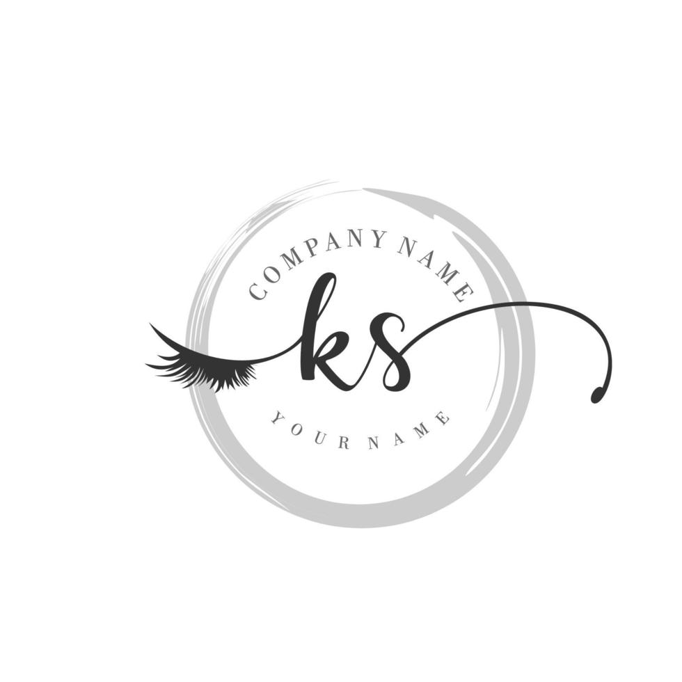 första ks logotyp handstil skönhet salong mode modern lyx monogram vektor