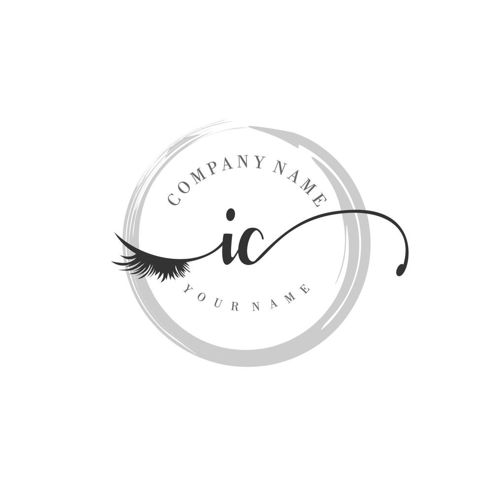 anfängliches ic-logo handschrift schönheitssalon mode modernes luxusmonogramm vektor