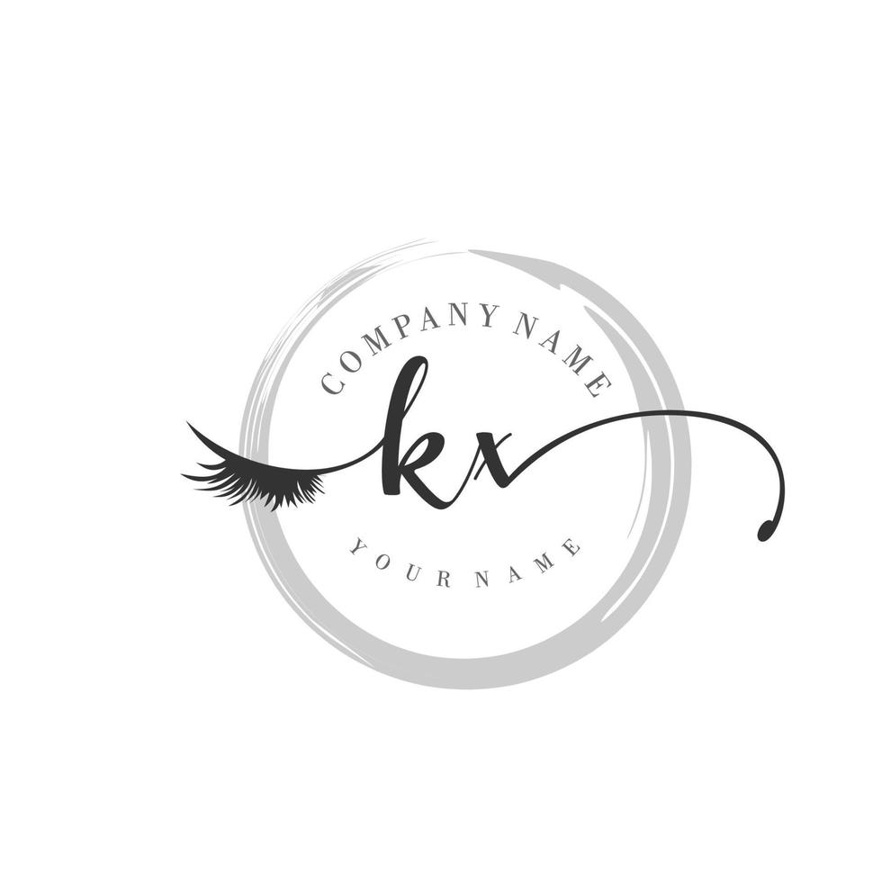 första kx logotyp handstil skönhet salong mode modern lyx monogram vektor
