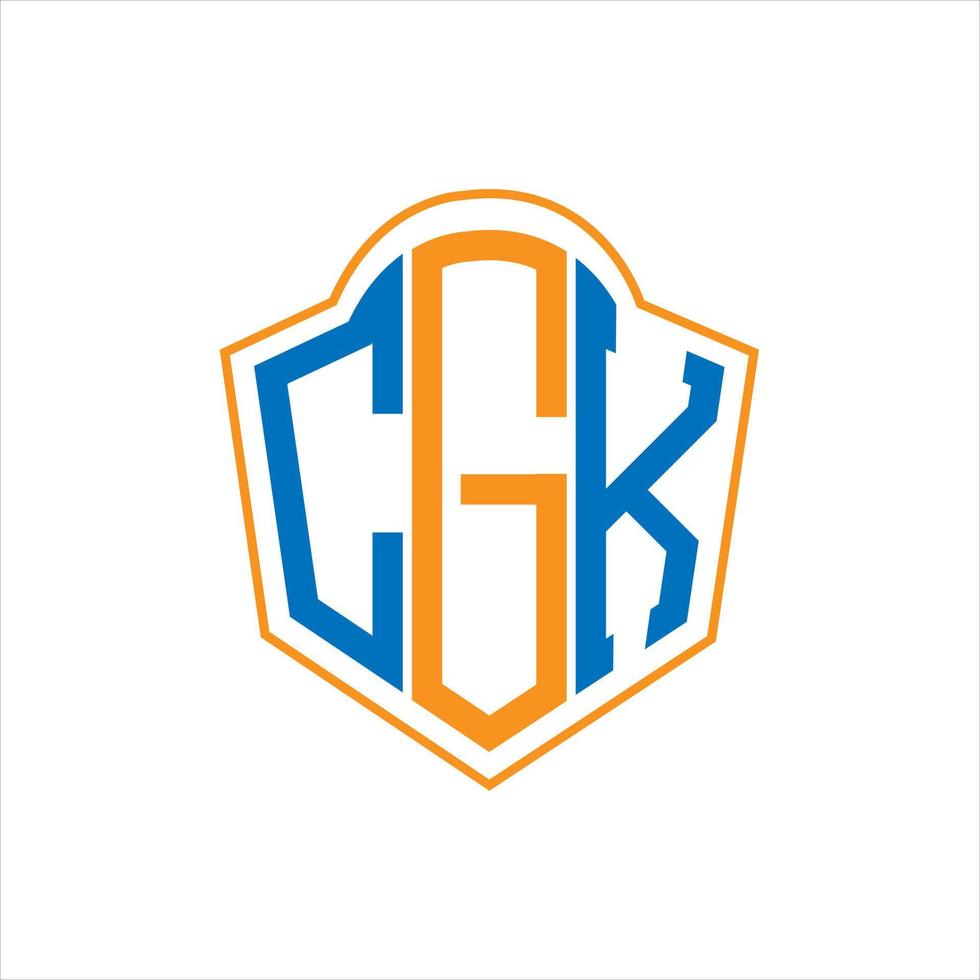 cgk abstraktes Monogramm-Schild-Logo-Design auf weißem Hintergrund. cgk kreatives Initialen-Buchstaben-Logo. vektor