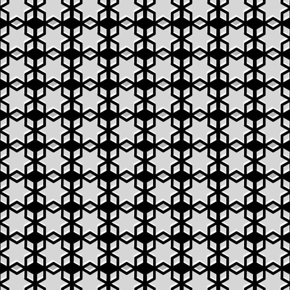 moderner dynamischer Mustervektor. Schwarz-Weiß-Sterne-Muster-Vektor-Illustration vektor