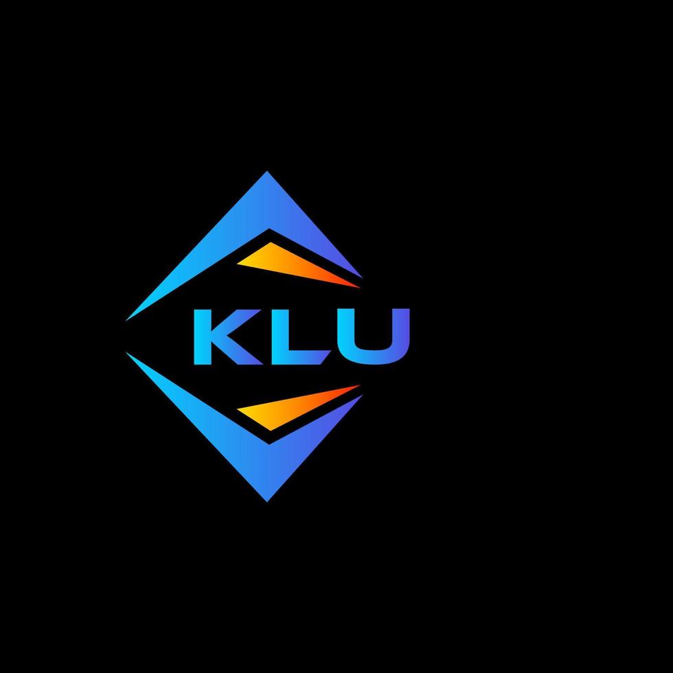 klu abstraktes Technologie-Logo-Design auf schwarzem Hintergrund. klu kreative Initialen schreiben Logo-Konzept. vektor