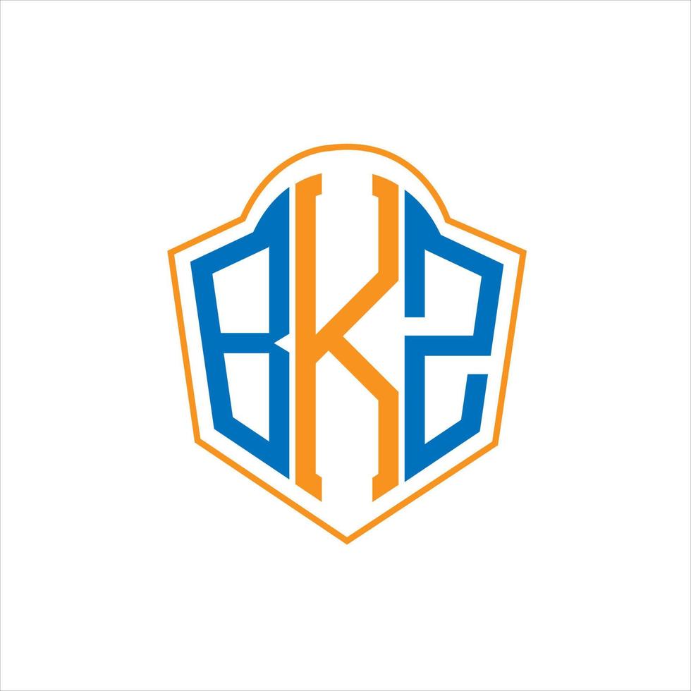 bkz abstraktes Monogramm-Schild-Logo-Design auf weißem Hintergrund. bkz kreatives Initialen-Buchstabenlogo. vektor