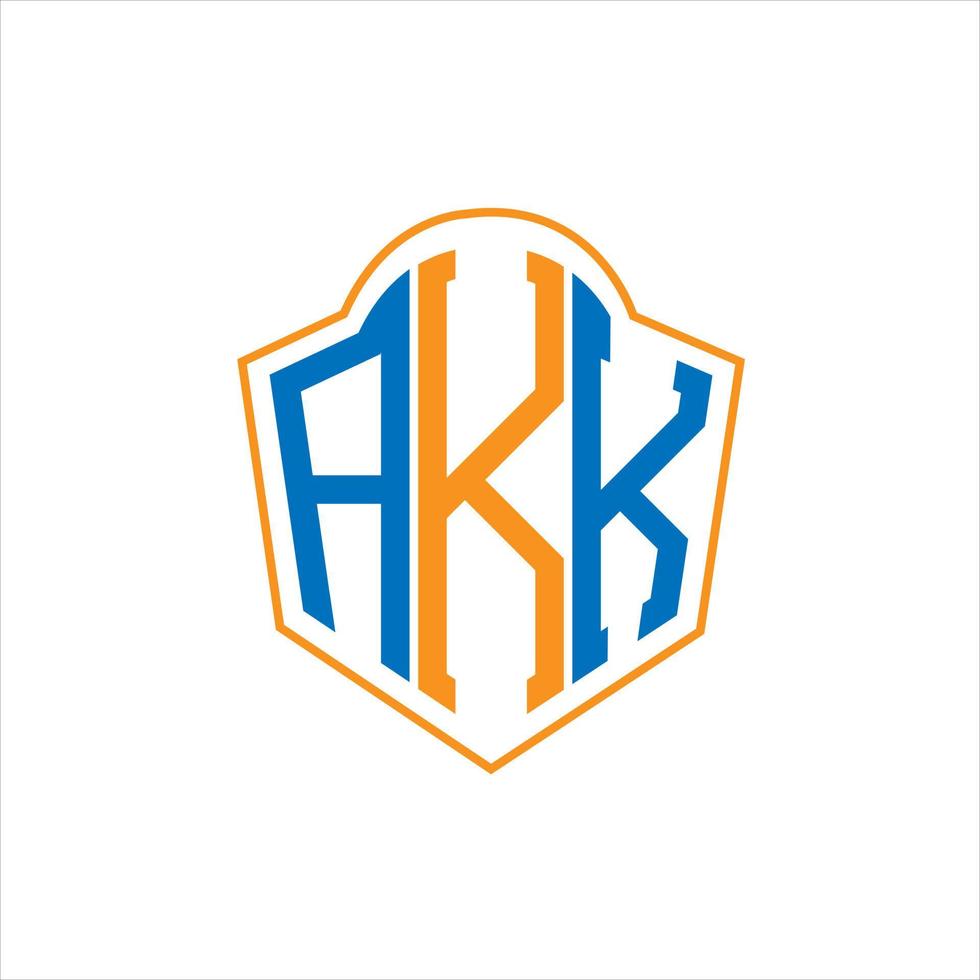 akk abstraktes Monogramm-Schild-Logo-Design auf weißem Hintergrund. akk kreatives Initialen-Buchstabenlogo. vektor