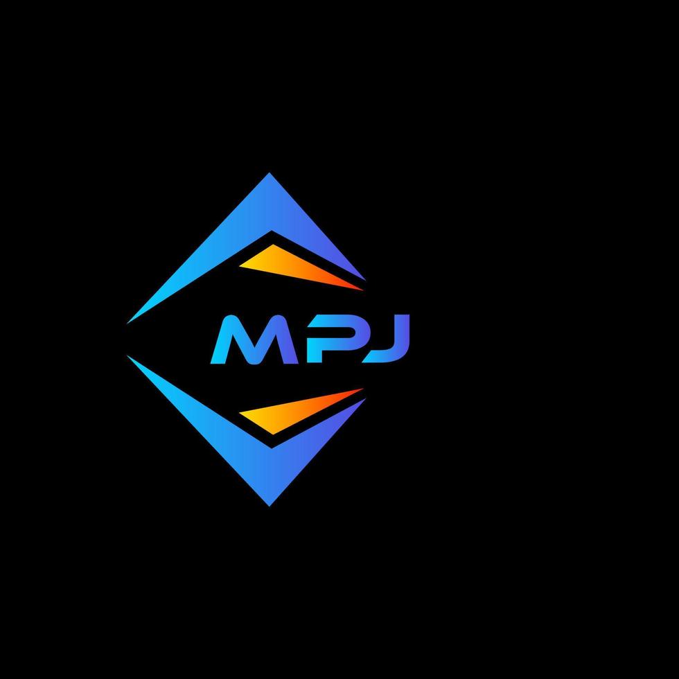 mpj abstraktes Technologie-Logo-Design auf schwarzem Hintergrund. mpj kreative Initialen schreiben Logo-Konzept. vektor