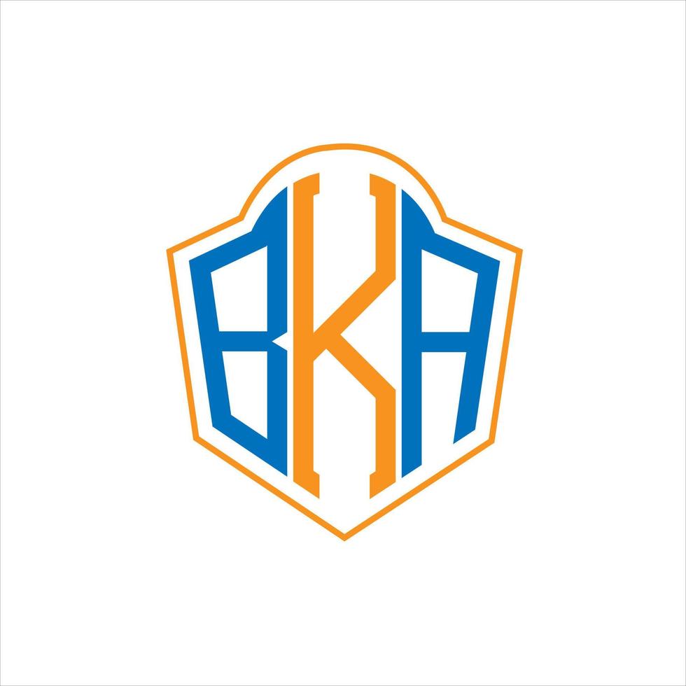 bka abstraktes Monogramm-Schild-Logo-Design auf weißem Hintergrund. bka kreatives Initialen-Buchstaben-Logo. vektor