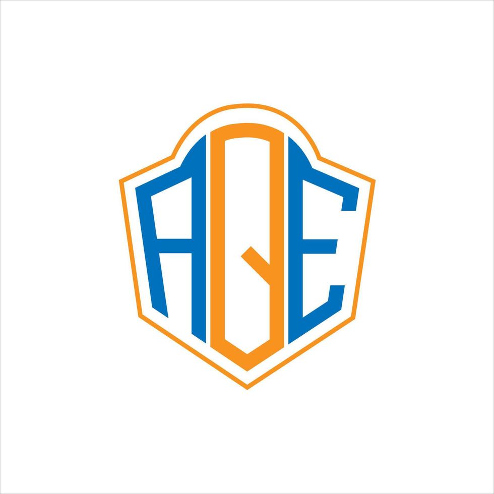 aqe abstraktes Monogramm-Schild-Logo-Design auf weißem Hintergrund. aqe kreatives Initialen-Buchstabenlogo. vektor