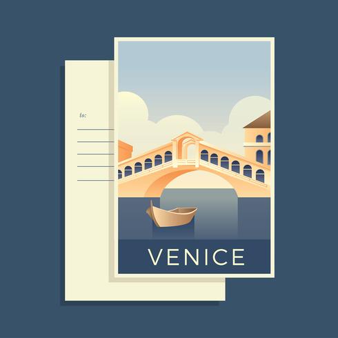 Vykort Av Världen Venedig Vektor