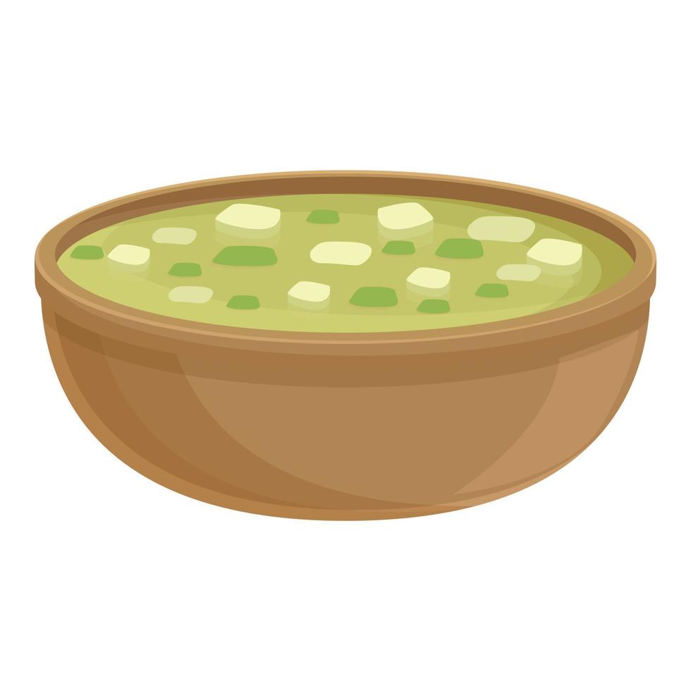 grön soppa ikon tecknad serie vektor. ris mat vektor