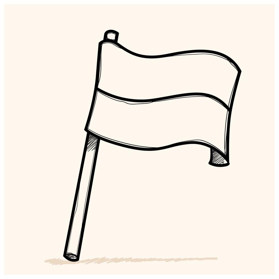 Indonesien Flagge Doodle Stil Kinder Bleistift handgezeichnete Indonesien Banner für den Tag der Unabhängigkeit. vektor