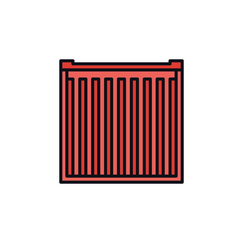 rote Versandbehälter Vektor Konzept kreative Symbol - Rückansicht