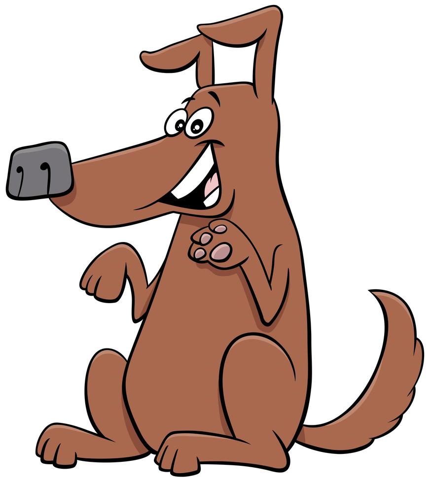 tecknad lekfull brun hund djur karaktär vektor