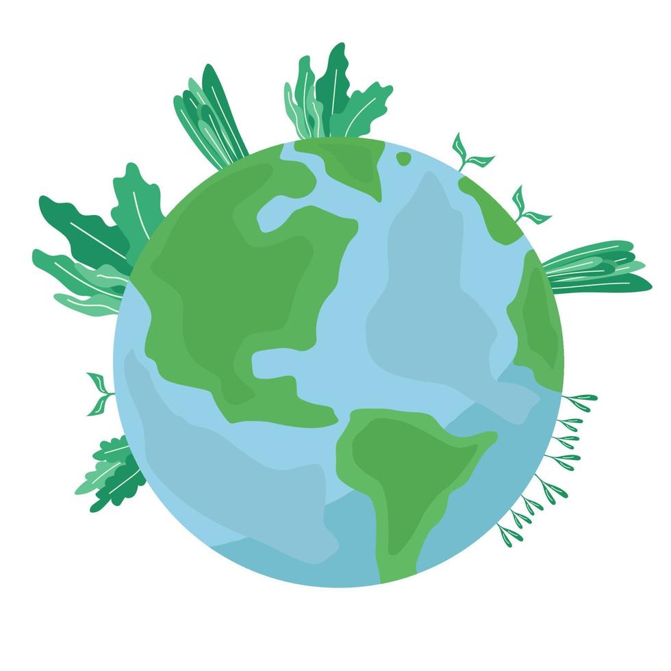 Logo oder Icon-Design der grünen Welt vektor