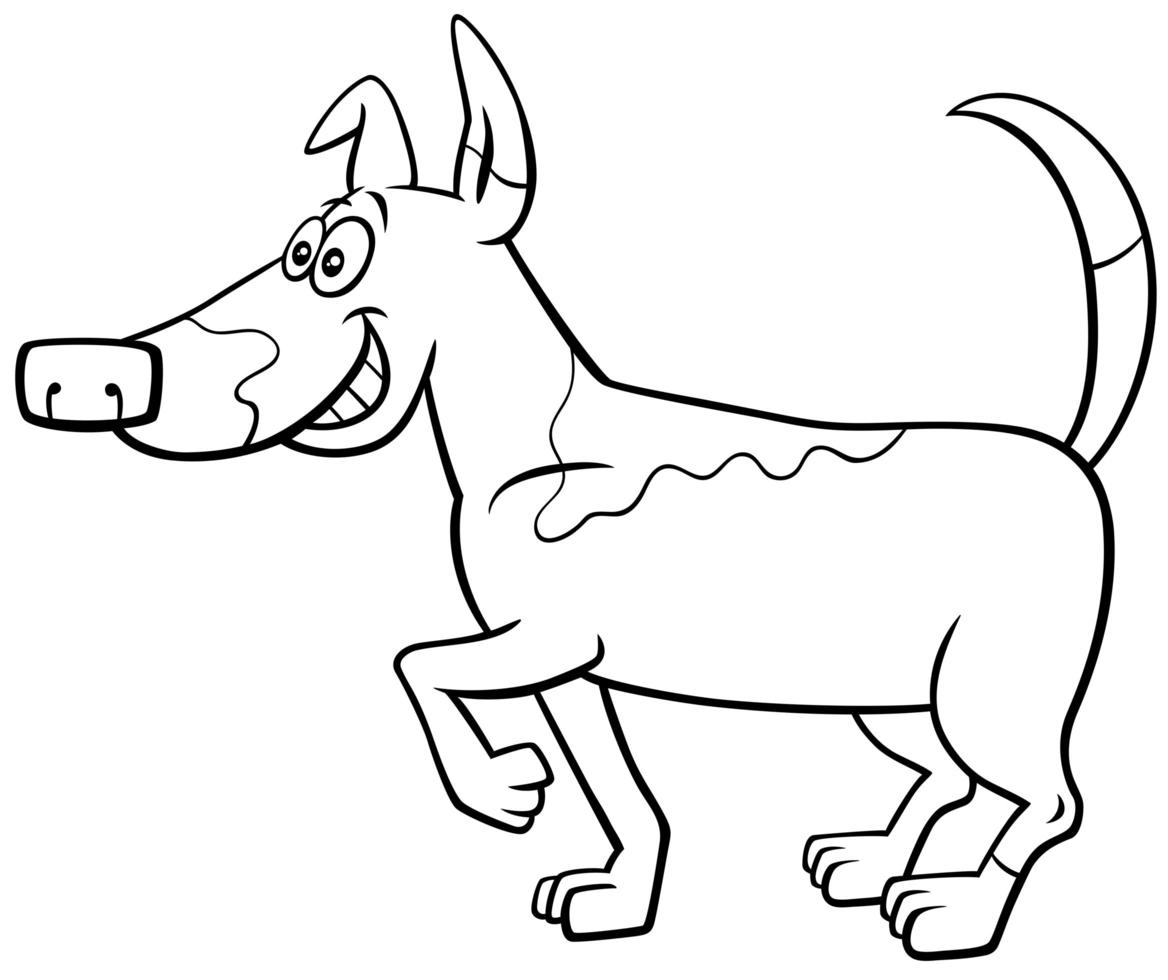 Cartoon entdeckt Hund Malbuch Seite vektor