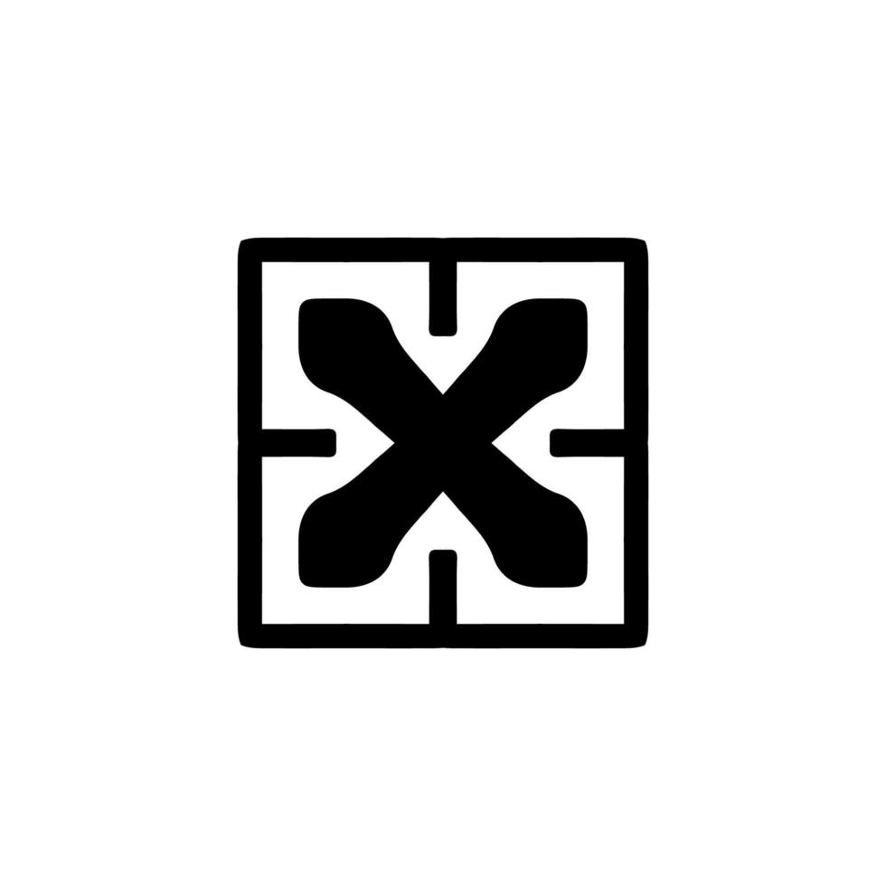 x-Symbol. Einfache Art Gefahrenplakat Hintergrundsymbol. x Markenlogo-Designelement. x T-Shirt-Druck. Vektor für Aufkleber.