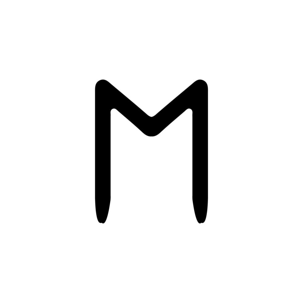 m-Symbol. einfaches stil m firmenplakat hintergrundsymbol. m Markenlogo-Designelement. m T-Shirt-Druck. Vektor für Aufkleber.