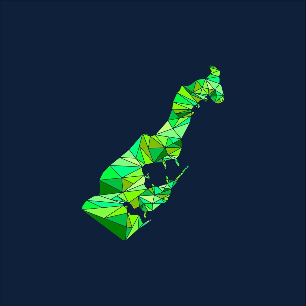 Monaco Karta grön Färg geometrisk design vektor