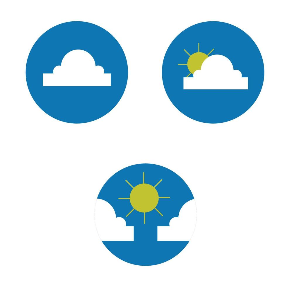 Wolken und Sonnensymbol vektor