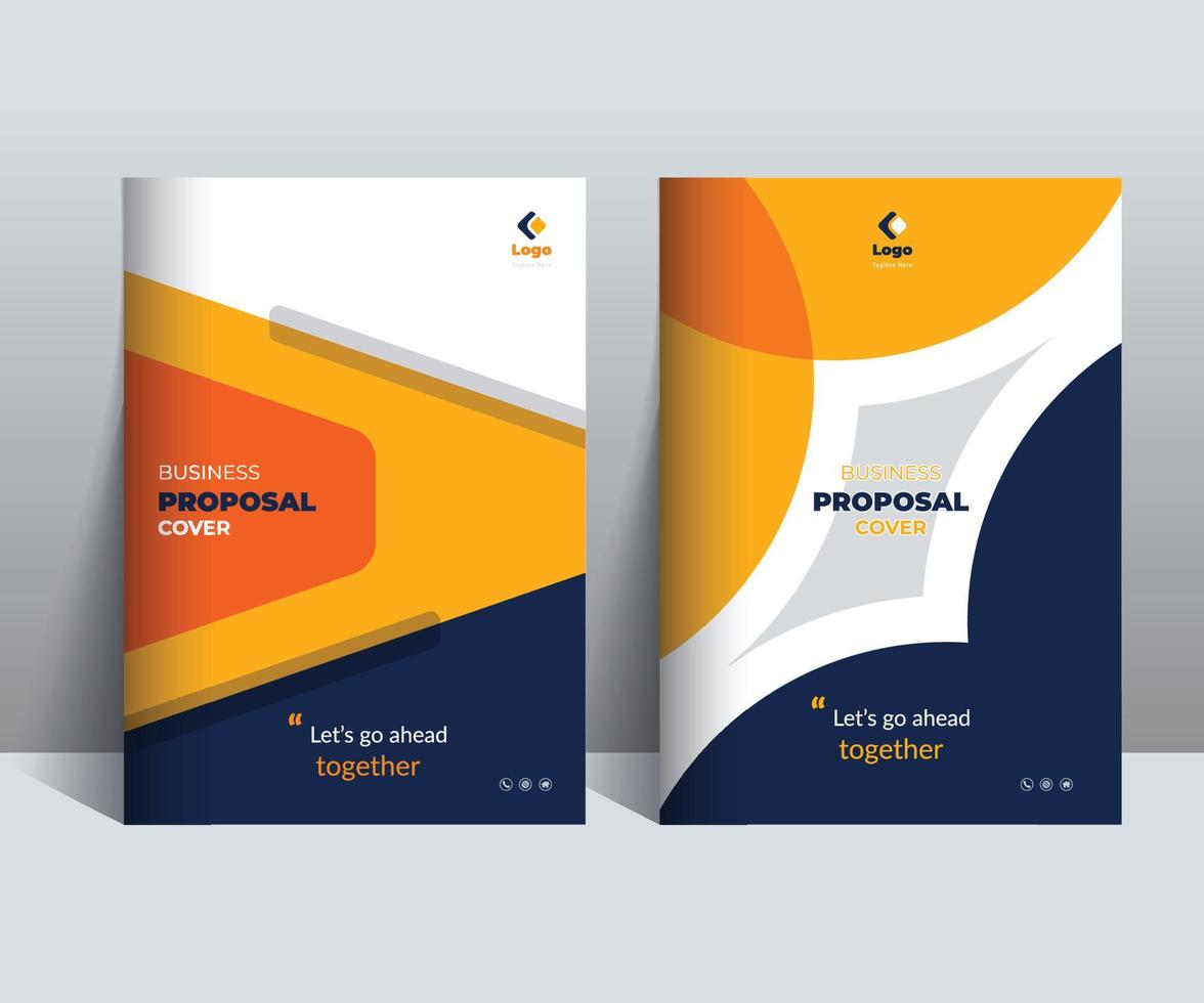 orange-blaue Entwurfsvorlage für das Cover des Vorschlags, die für Mehrzweckprojekte geeignet ist vektor