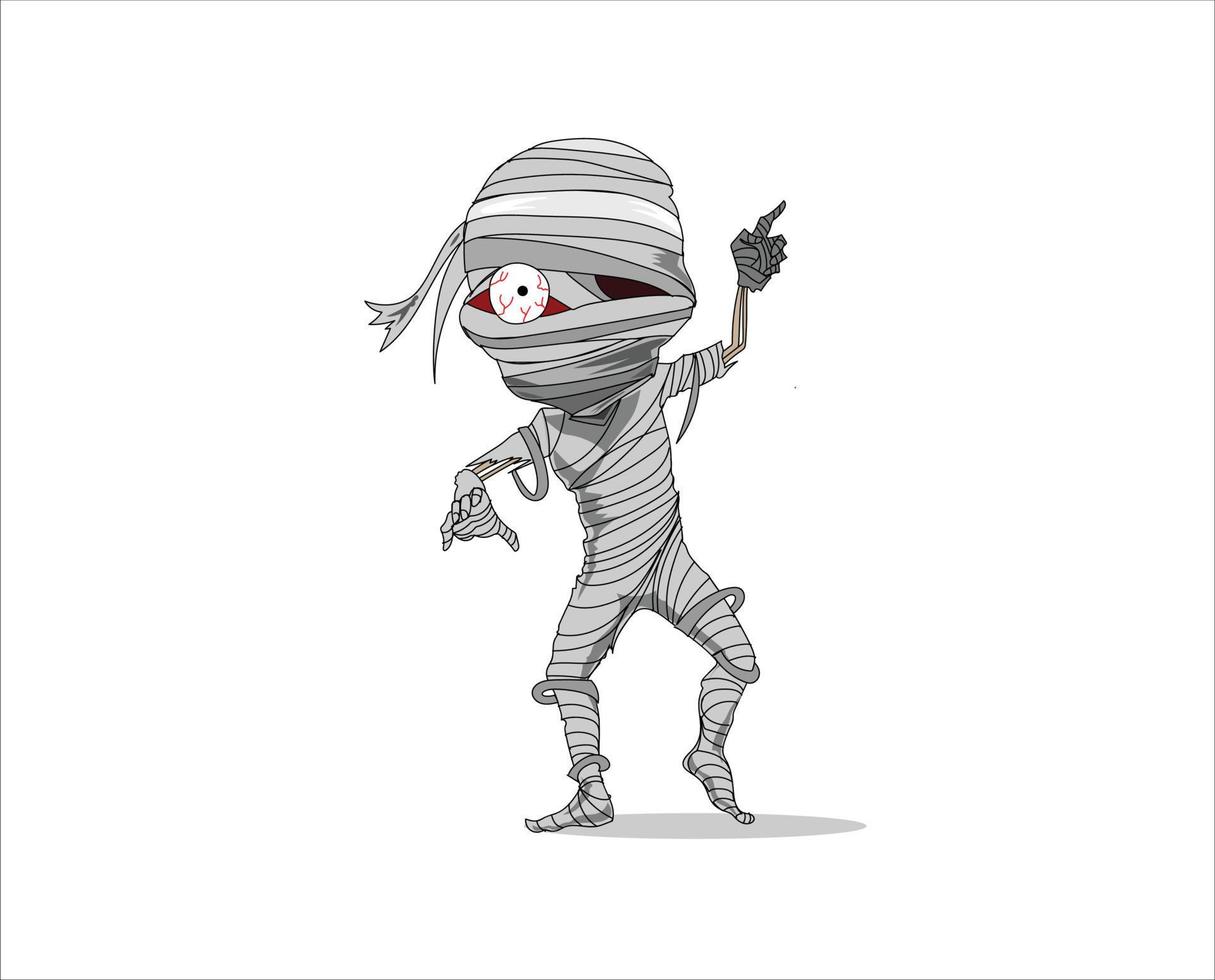 Zeichentrickfigur gruselige Mumie Ägypten vektor