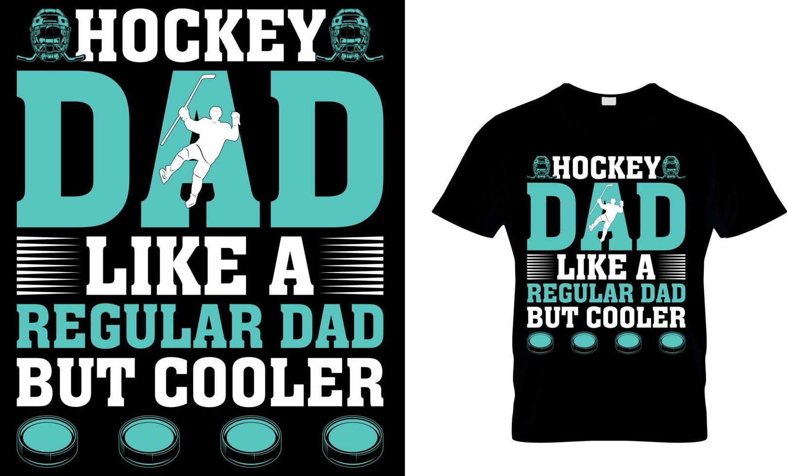 Eishockey-T-Shirt-Design-Vektorgrafik. Hockey-Vater wie ein normaler Vater, aber cooler. vektor
