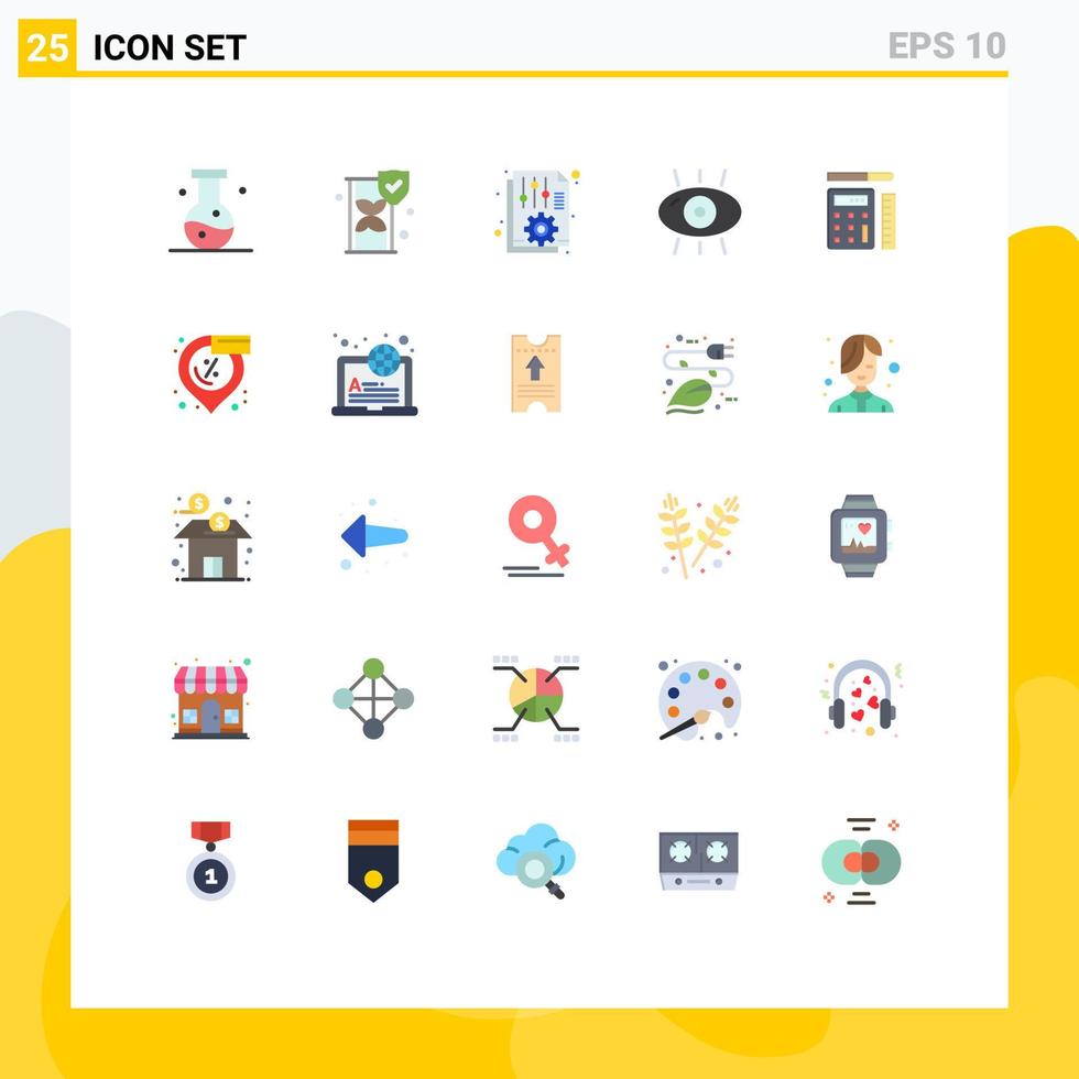 grupp av 25 platt färger tecken och symboler för form öga skydda sjukdom alternativ redigerbar vektor design element