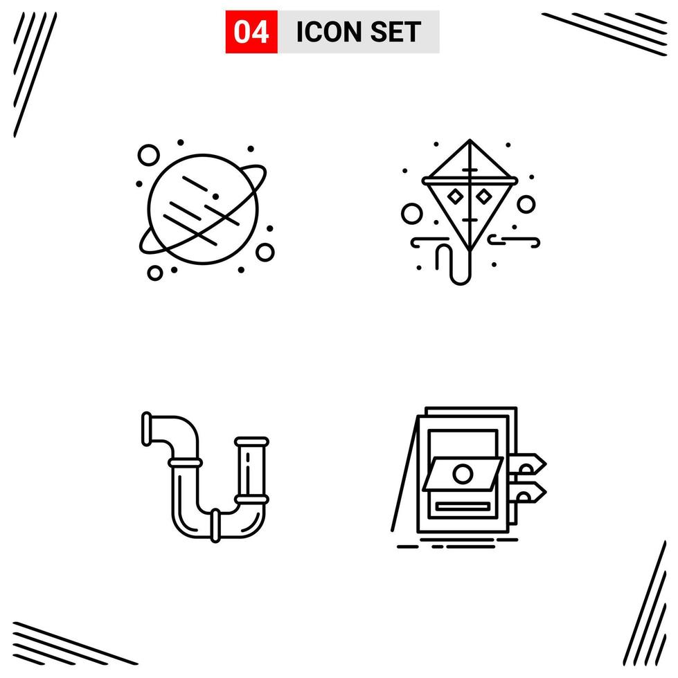 4 ikoner linje stil. rutnät baserad kreativ översikt symboler för hemsida design. enkel linje ikon tecken isolerat på vit bakgrund. 4 ikon uppsättning. vektor
