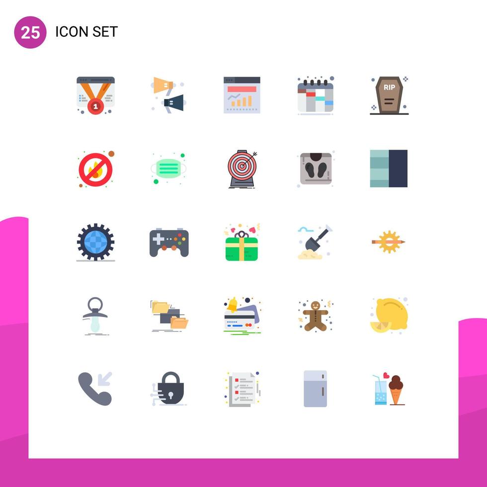 Stock Vector Icon Pack mit 25 Linienzeichen und Symbolen für die Workflow-Iteration des Todesschatullen-Diagramms editierbare Vektordesign-Elemente