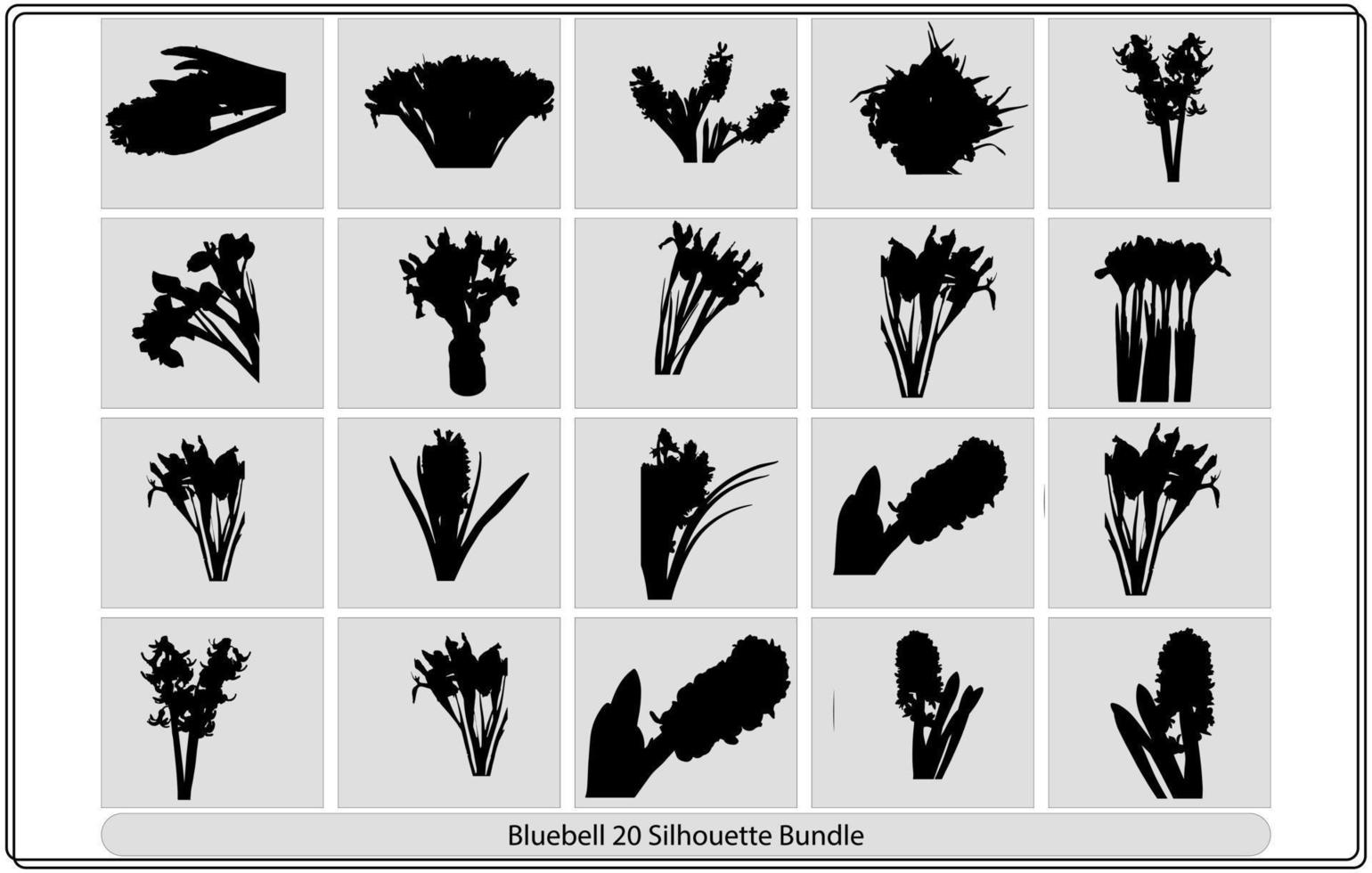 blåklocka blomma. svart silhuett. isolerat på en vit bakgrund. vektor illustration