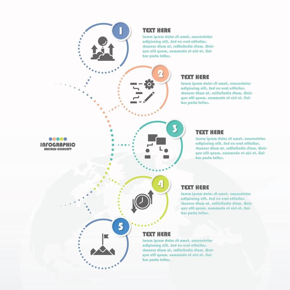 infographic med 5 steg, bearbeta eller alternativ. vektor