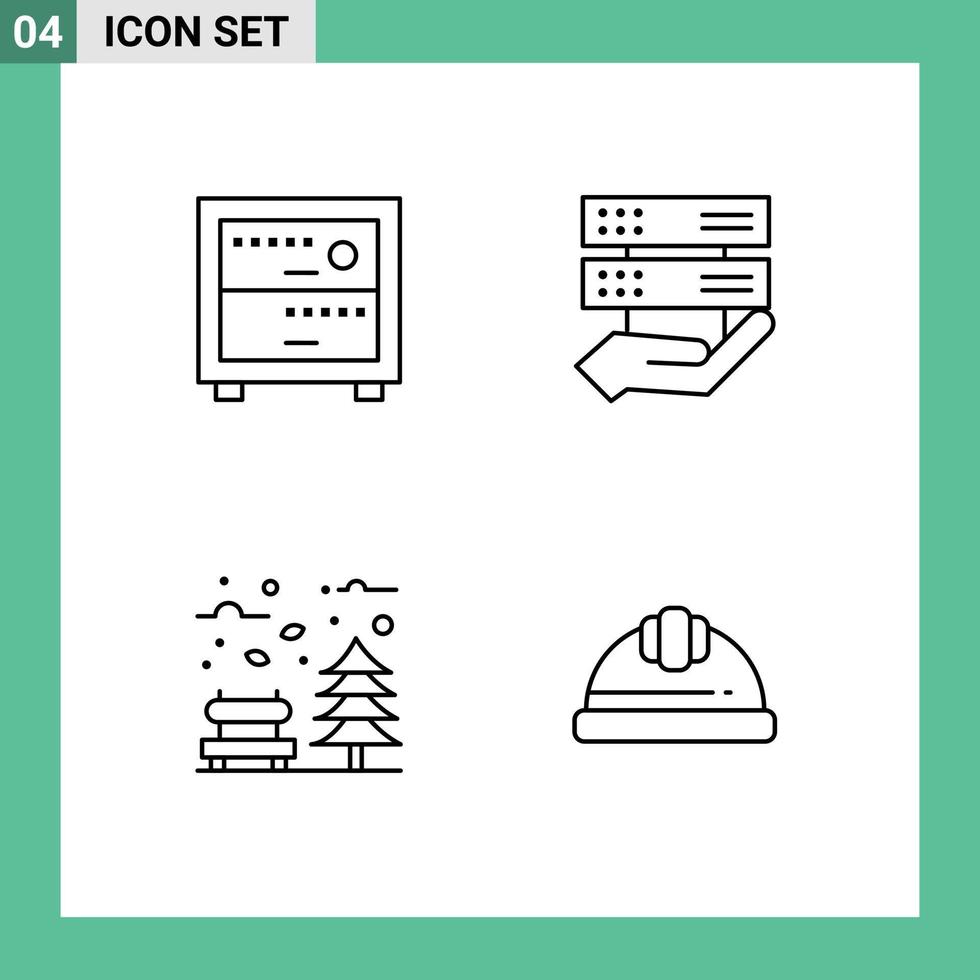 modern uppsättning av 4 fylld linje platt färger och symboler sådan som däck parkera data kontrollera väder redigerbar vektor design element