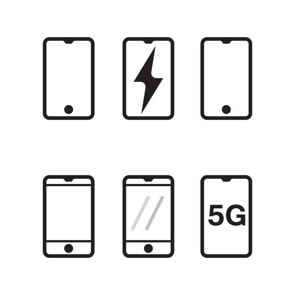 Smartphone-Symbol-Logo-Design und Vektorillustration vektor