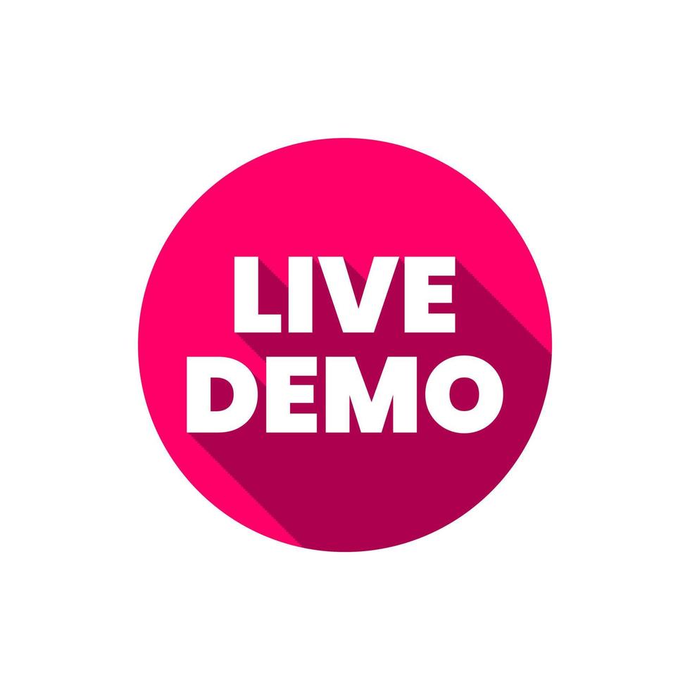 Live-Demo-Icon-Abzeichen-Label-Icon-Design-Vektor vektor