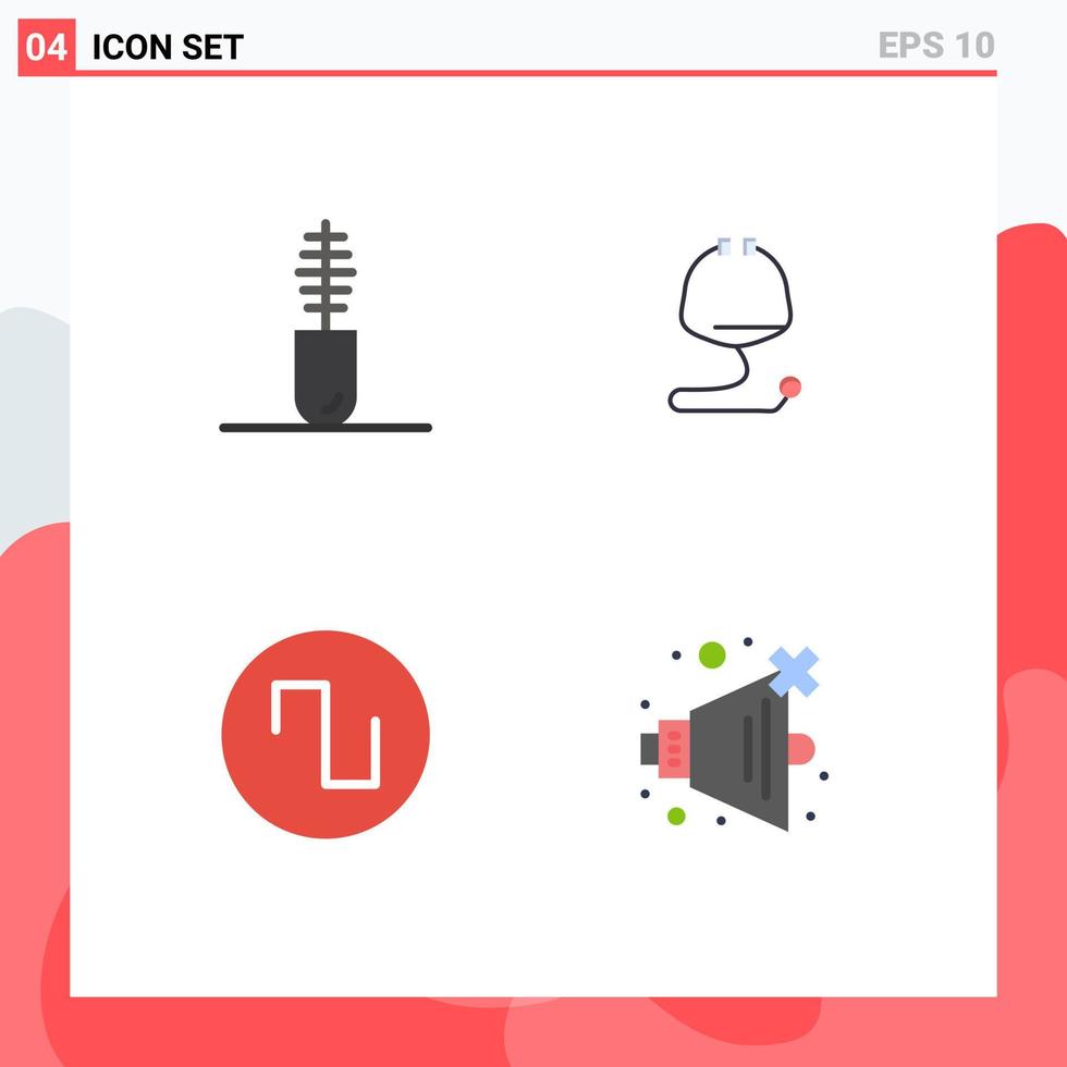 satz von 4 modernen ui-symbolen symbole zeichen für zubehör quadratische wimperntusche medizinisch keine bearbeitbaren vektordesignelemente vektor