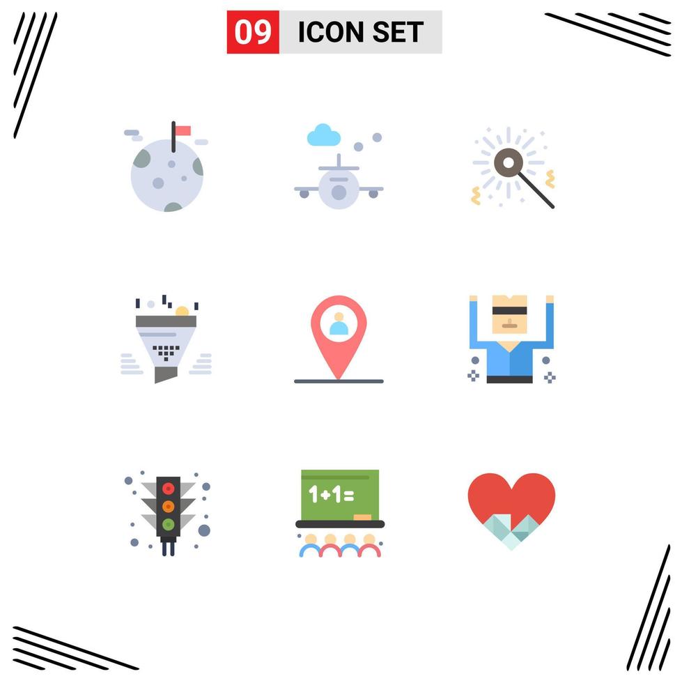 9 kreativ ikoner modern tecken och symboler av Karta resultat bengal verktyg tratt redigerbar vektor design element