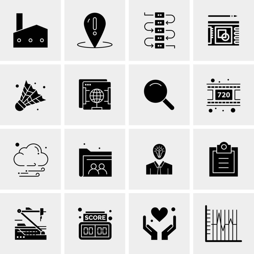 16 universelle Business-Icons Vektor kreative Icon-Illustration zur Verwendung in Web- und Mobilprojekten