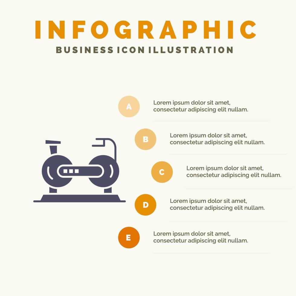 cykel cykel övning cykel kondition infographics presentation mall 5 steg presentation vektor