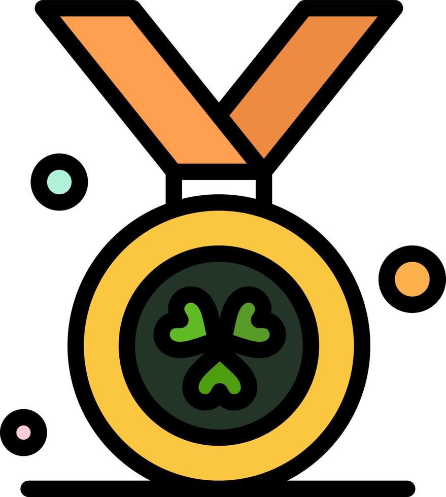 Auszeichnung Medaille Irland flache Farbe Symbol Vektor Symbol Banner Vorlage