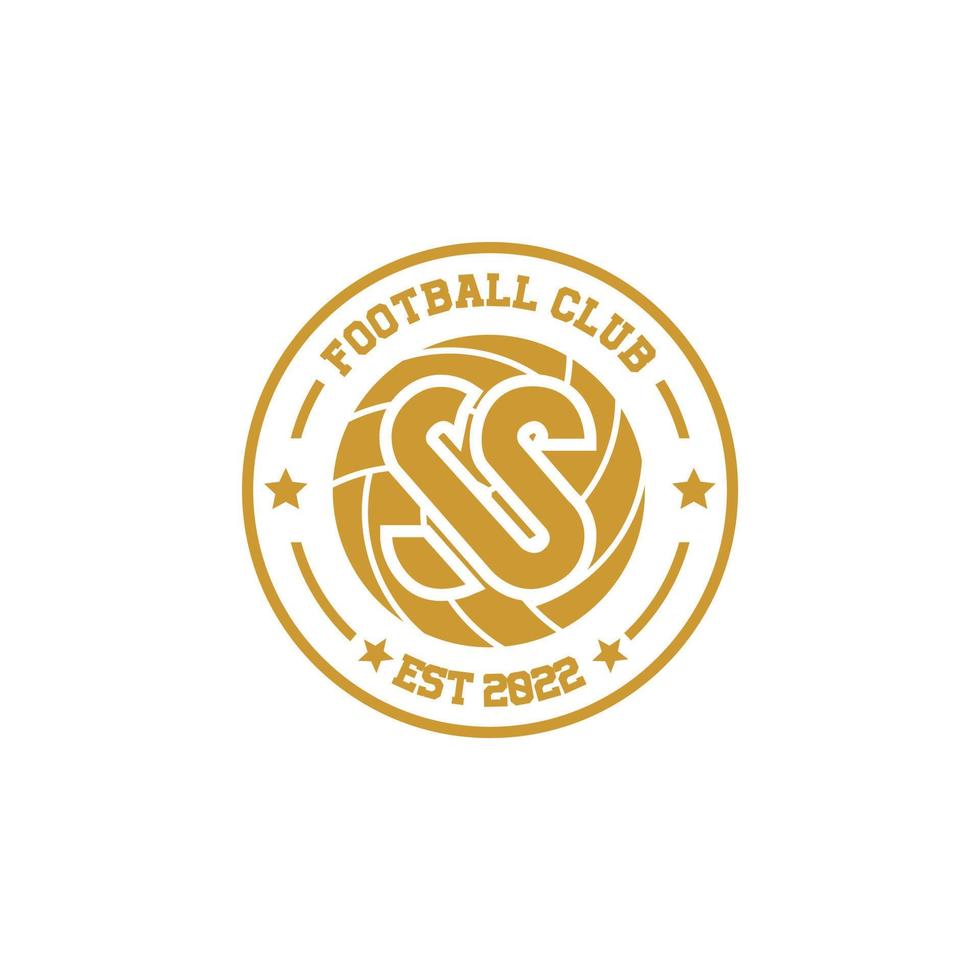 Fußball-Logo im flachen Stil Fußball-Sport-Spiele-Emblem-Abzeichen-Vektor-Illustration vektor