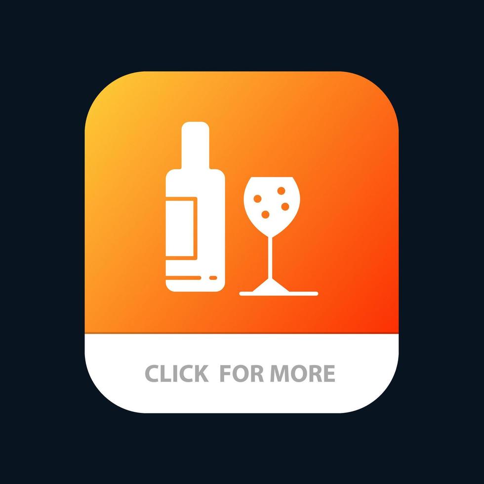 Trinkflasche Glas Liebe mobile App Schaltfläche Android und iOS Glyph-Version vektor