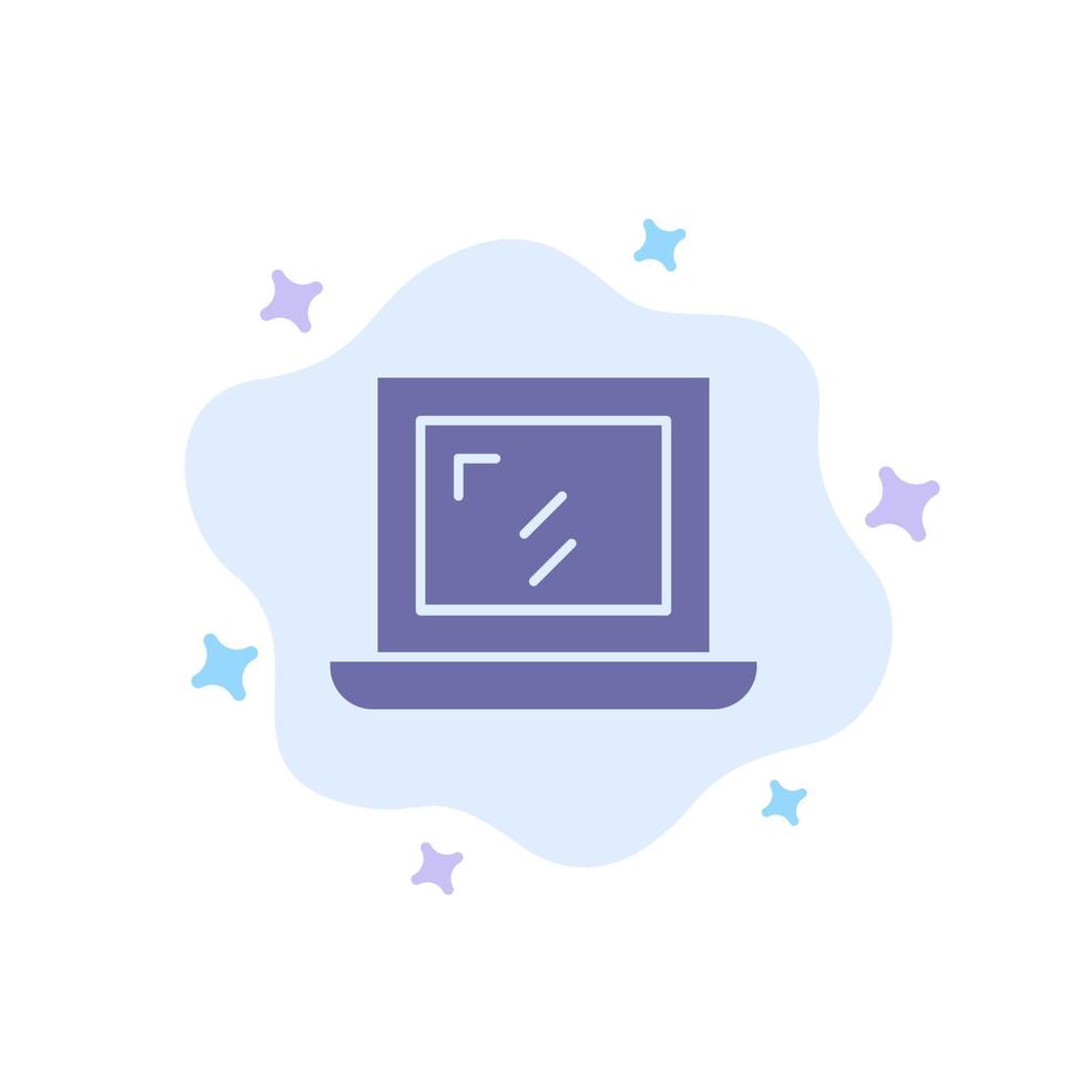 webb design bärbar dator blå ikon på abstrakt moln bakgrund vektor