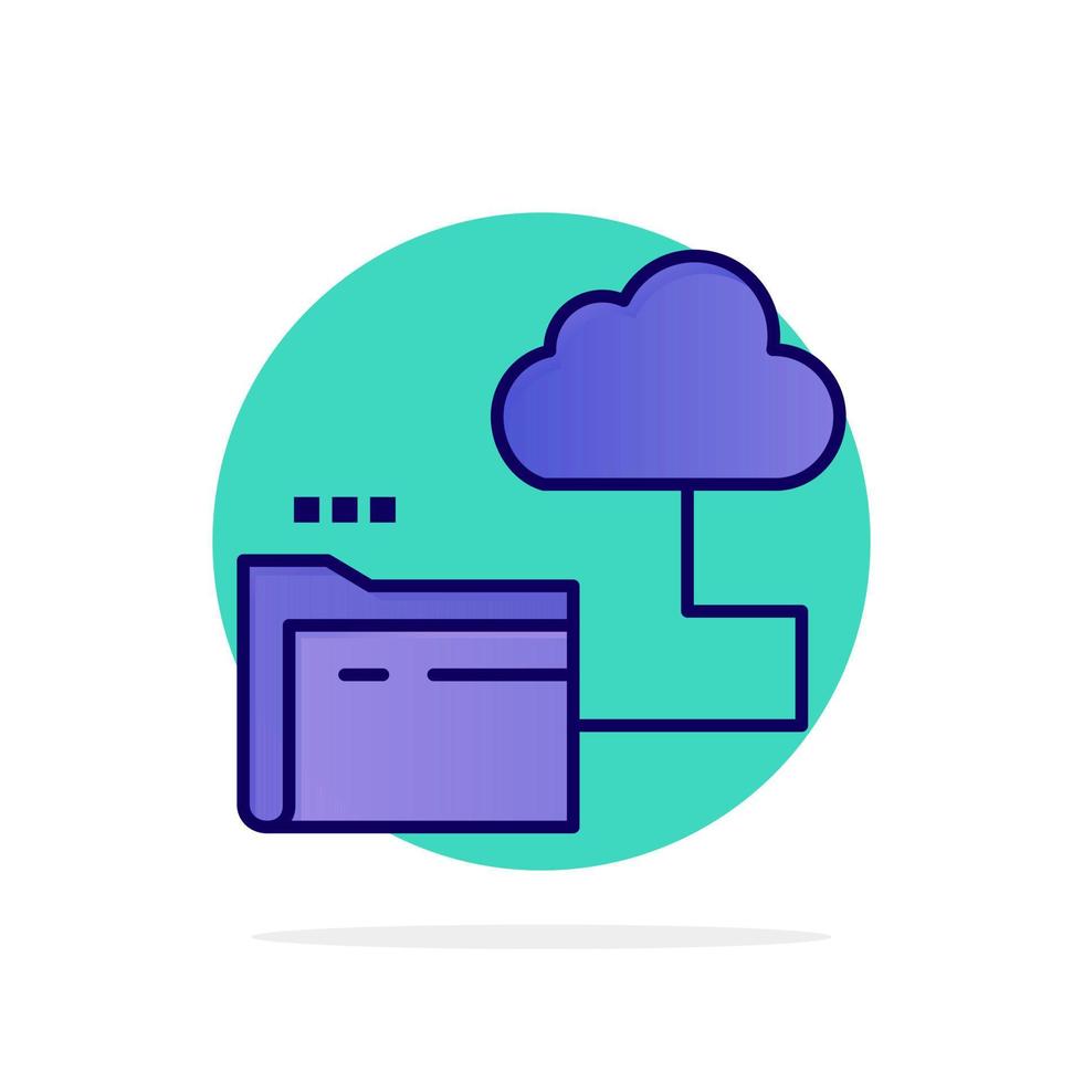 moln mapp lagring fil abstrakt cirkel bakgrund platt Färg ikon vektor