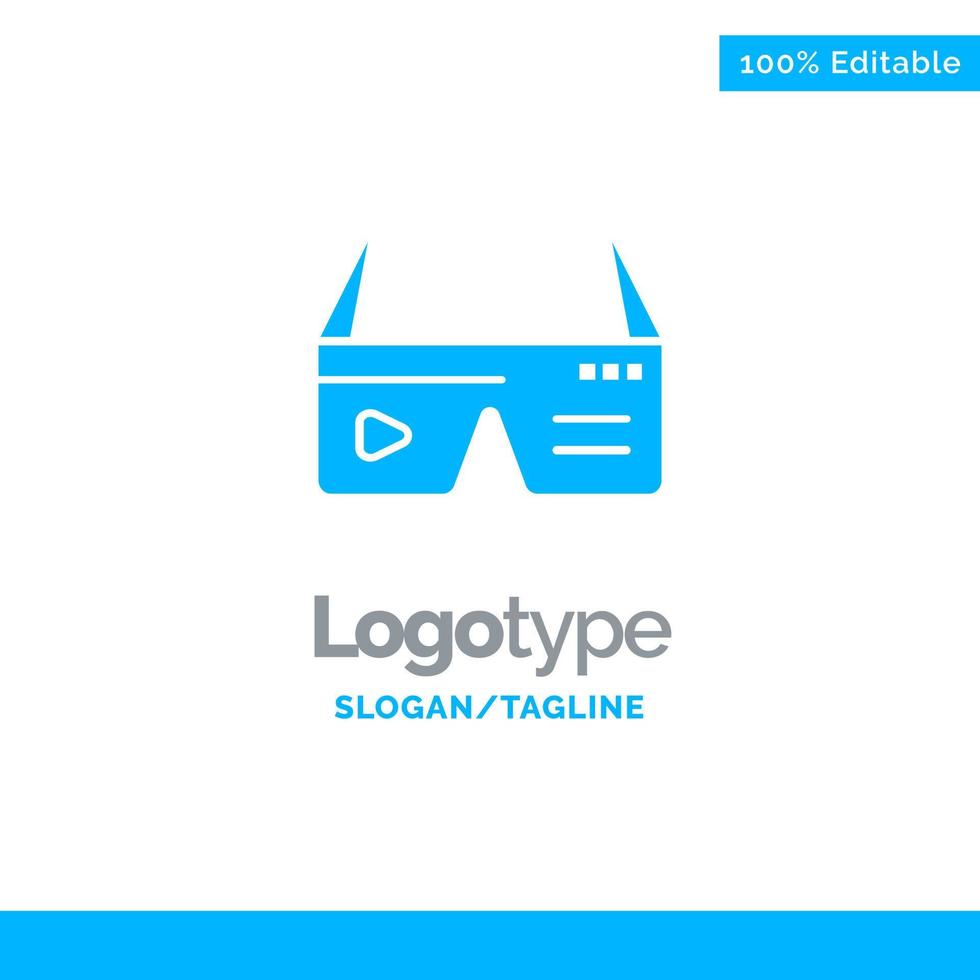 computer computing digitale brille google blue solid logo vorlage platz für tagline vektor